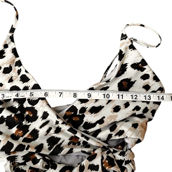 Aerie Leopard Wrap One Piece Swimsuit- Size Small - Picture 10 of 11